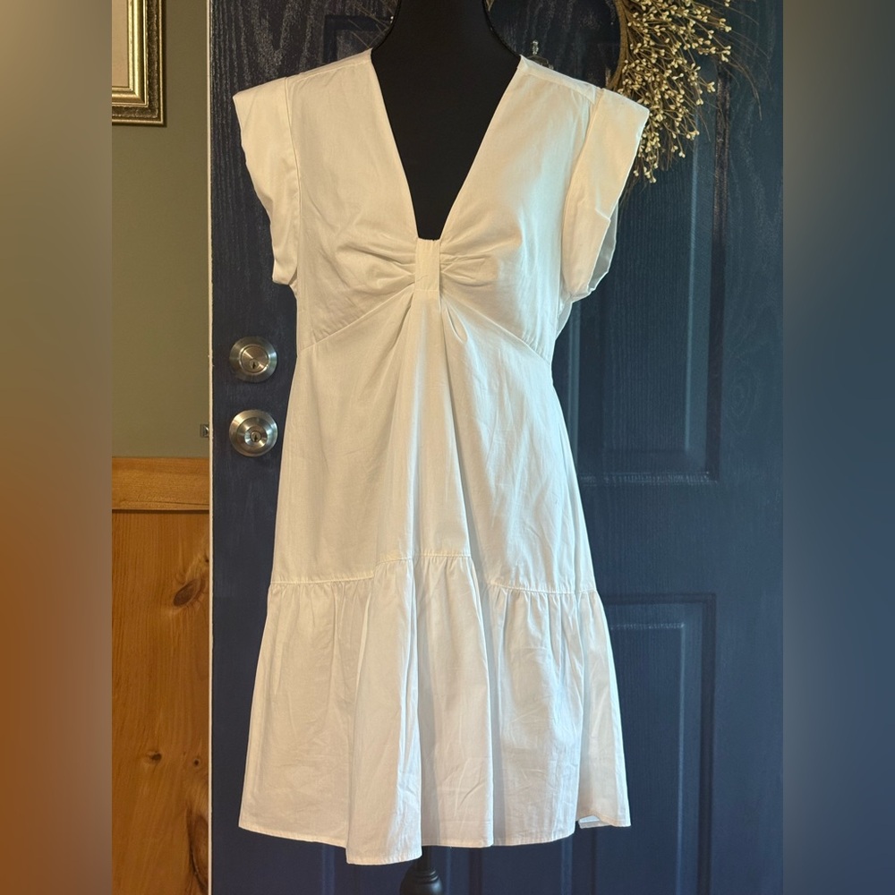 Steve Madden White Cotton Cutout Mini Dress NWT Size Large